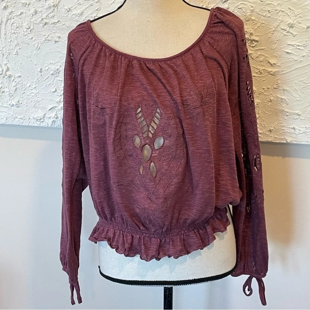 Free People Women's Fpx Jewel Blouse Top Blouse Long Sleeve Sz Small.